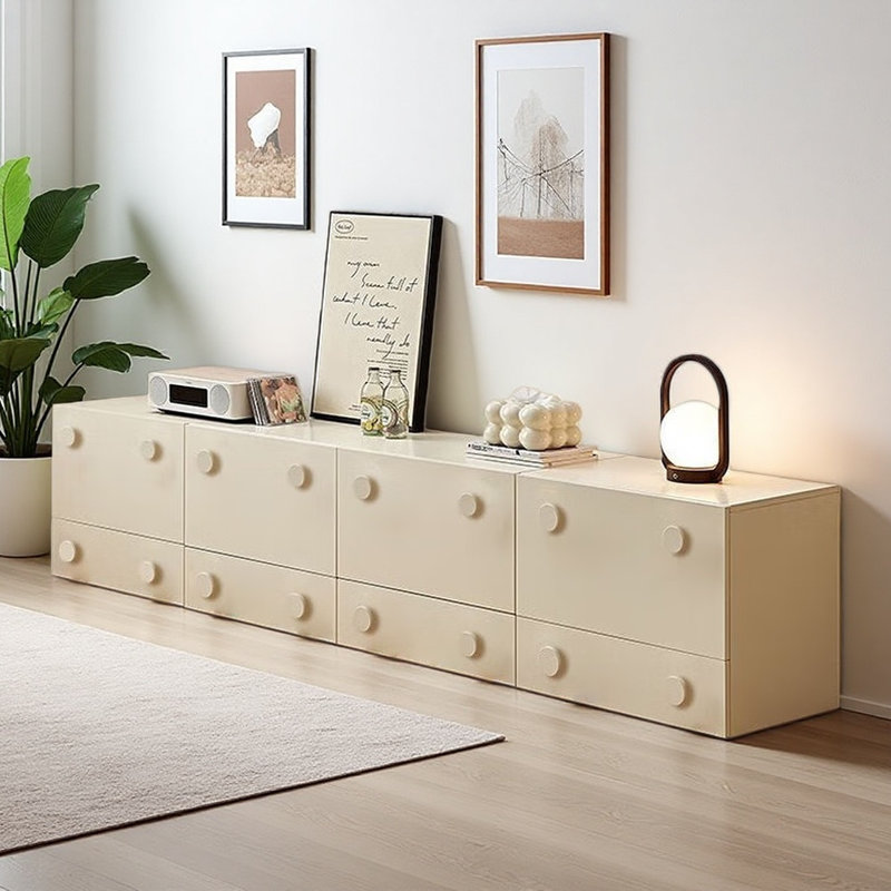 Meuble télé de style français crème, Blanc cassé / blanc