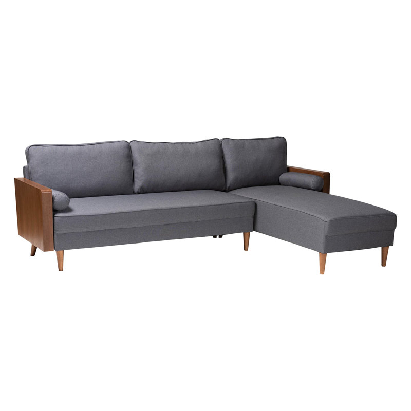 Canapé modulaire Worthen, Tissu gris, mélange de polyester