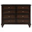 Commode 8 tiroirs chêne foncé