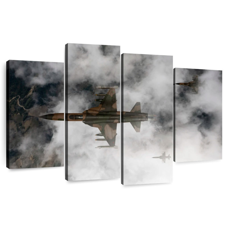 Mait Cloudy Fighter Jets, 54" H x 84" W