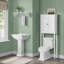 Huche de toilette H 27 po avec armoire et tablette murale avec 2 tringles à serviettes Belz
