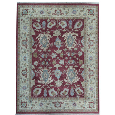 Hand-Knotted High-Quality Red and Gold Area Rug