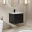 Meuble-lavabo mural de 61 cm (24 po) avec comptoir et robinet, peint à la main, résistant à l'eau, 2 tiroirs lisses et bords arrondis-199263871