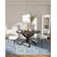 Ensemble de salle à manger à piédestal 3 pièces, table de salle à manger ronde 42 po et chaise Teddy, pieds en métal.-1030152713-1030152714