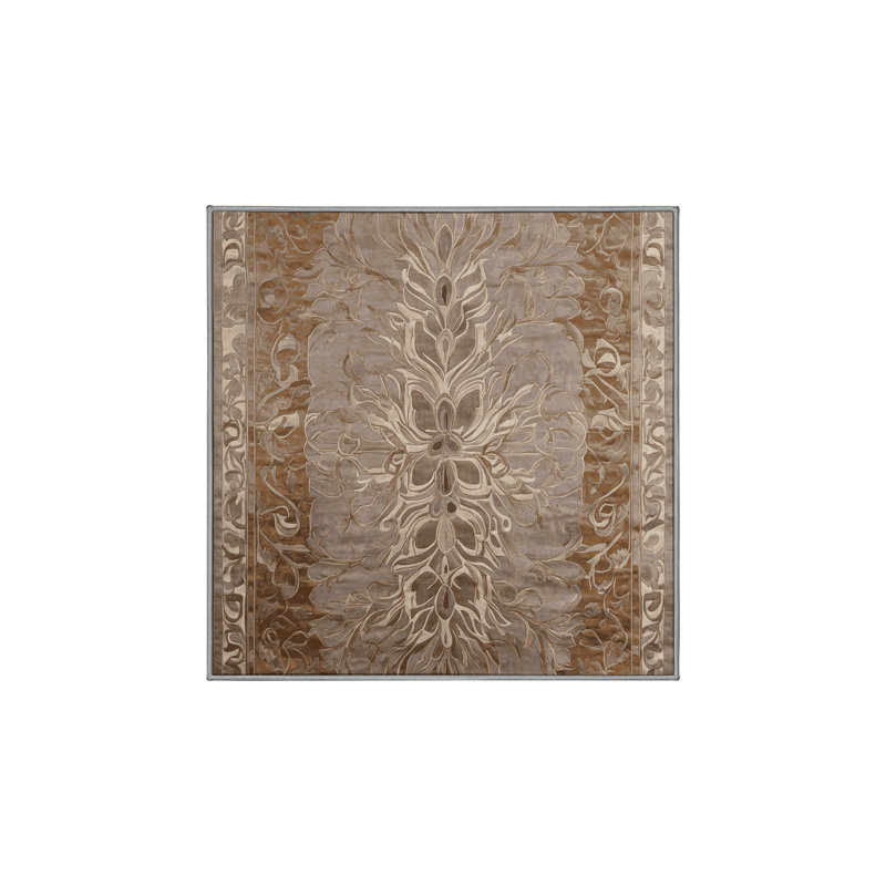 Tapis gris soyeux et moelleux, Carré 4 pi