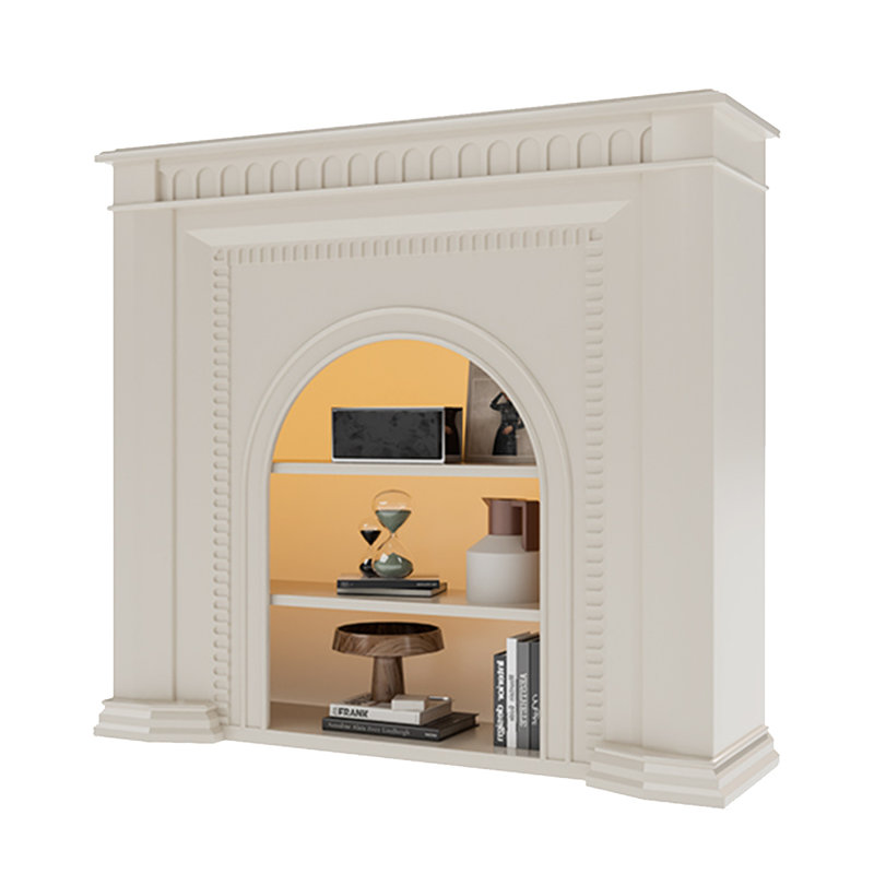 White Manufactured Wood Electric Fireplace, 43.31" H x 47.24" W x 12.6" D