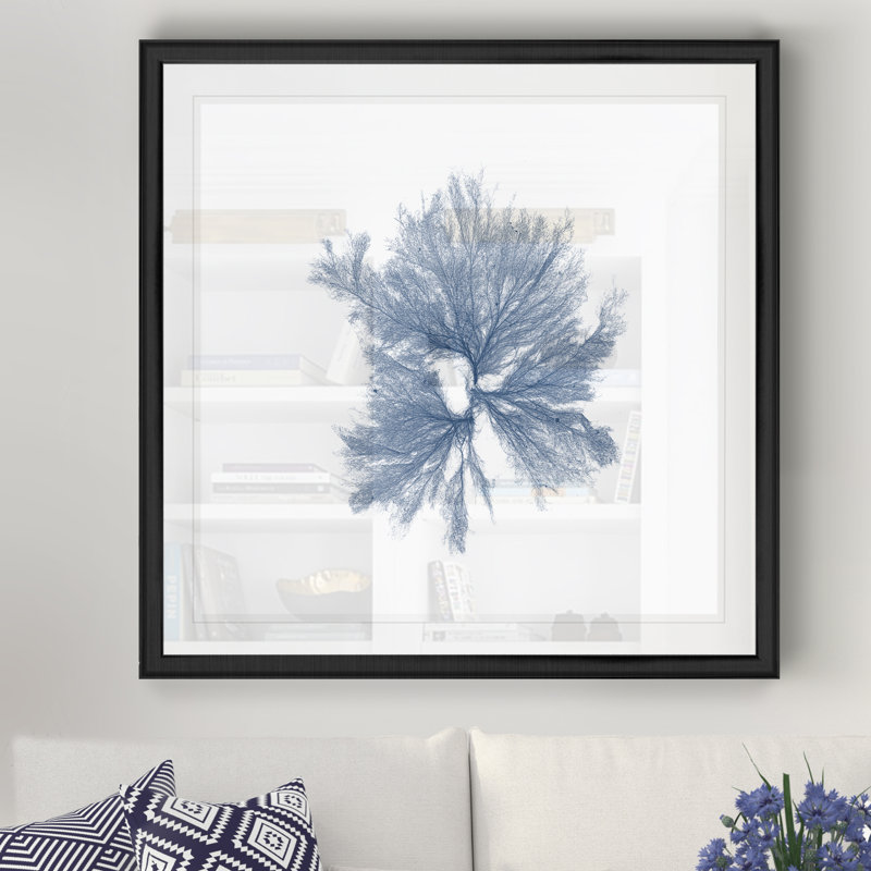 « marine algues iii », reproduction d’art, H 26,5 po x l 26,5 po x P 1,5 po, Cadre noir