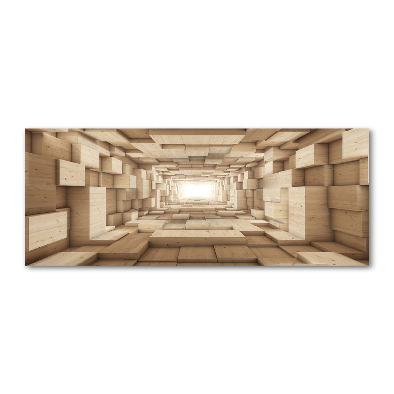 Wooden Tunnel - No Frame Print on Glass, Canvas, 50cm H x 125cm W x 2cm D