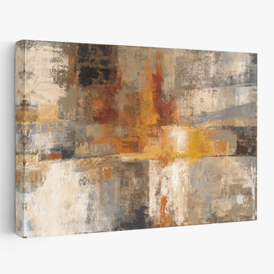 Argent et ambre - Abstrait beige brun gris