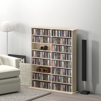 HOMCOM CD/DVD Storage Unit 6/12 Adjustable Shelves