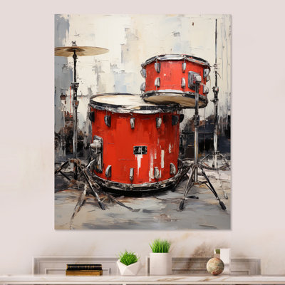 Red Drum Beat Portrait - musique, art mural en métal