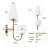 2-light Gold Plated Ceramic Wall Sconce