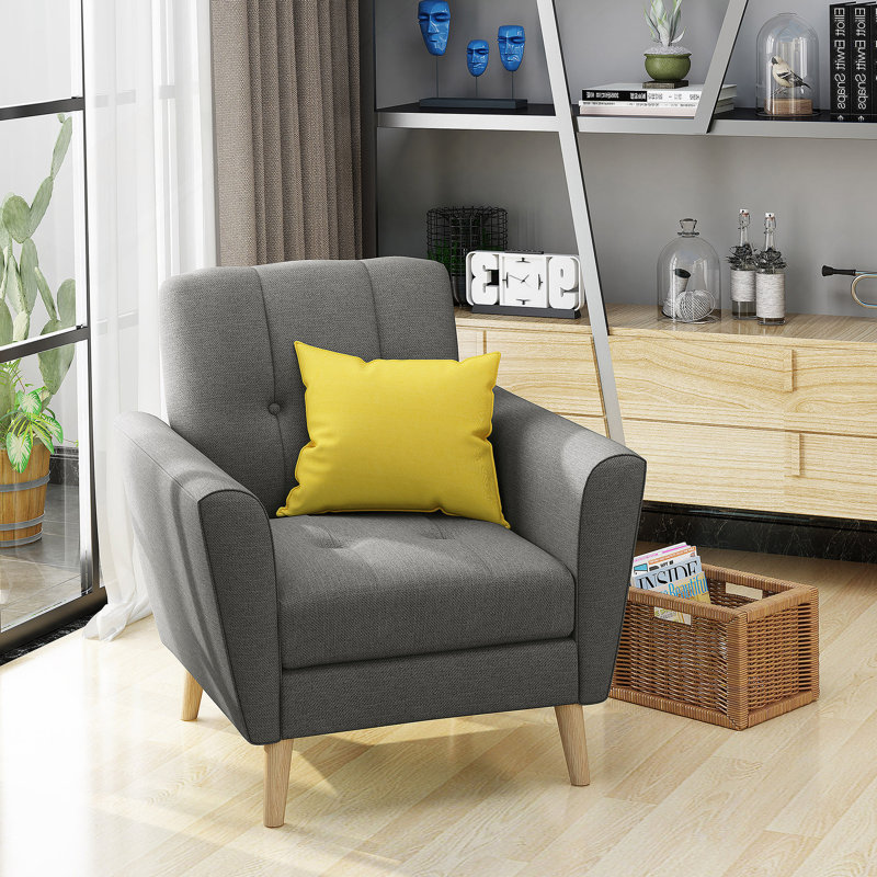 Fauteuil club Mid Century, Gris