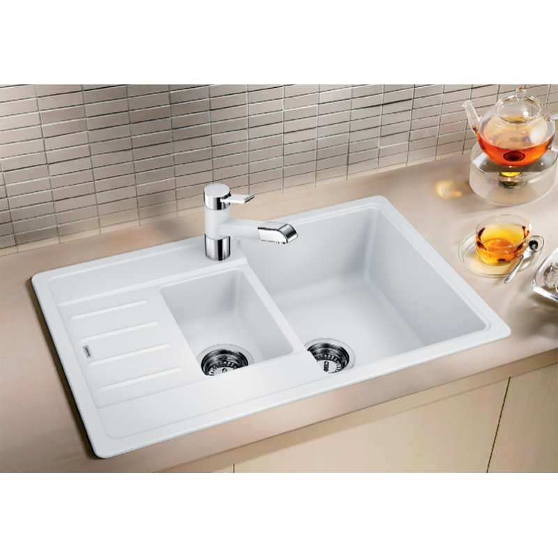 Legra 1.5 Bowl Inset Kitchen Sink, White