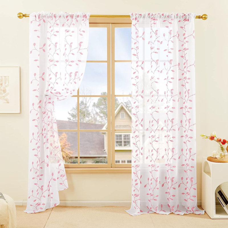 Paire de rideaux occultant Janda, l 52 po x L 108 po, Rose