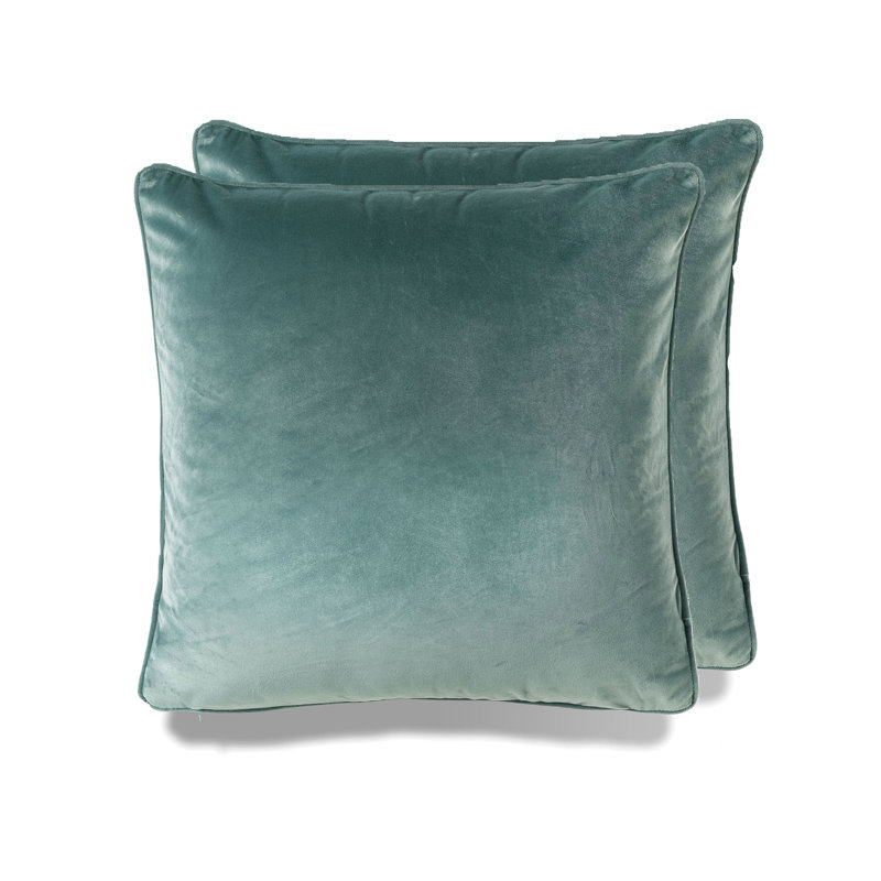 Housse et insert de coussin décoratif carré Grace, Mélange de duvet, Vert