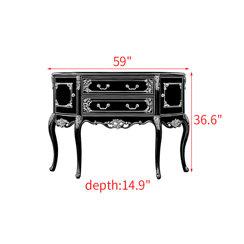 American-style solid wood console table