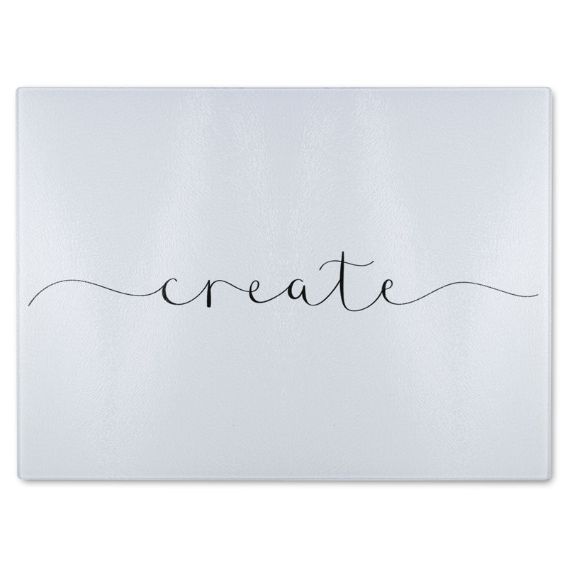 Text Create Designer Glass Chopping Board, 40cm L x 28cm W