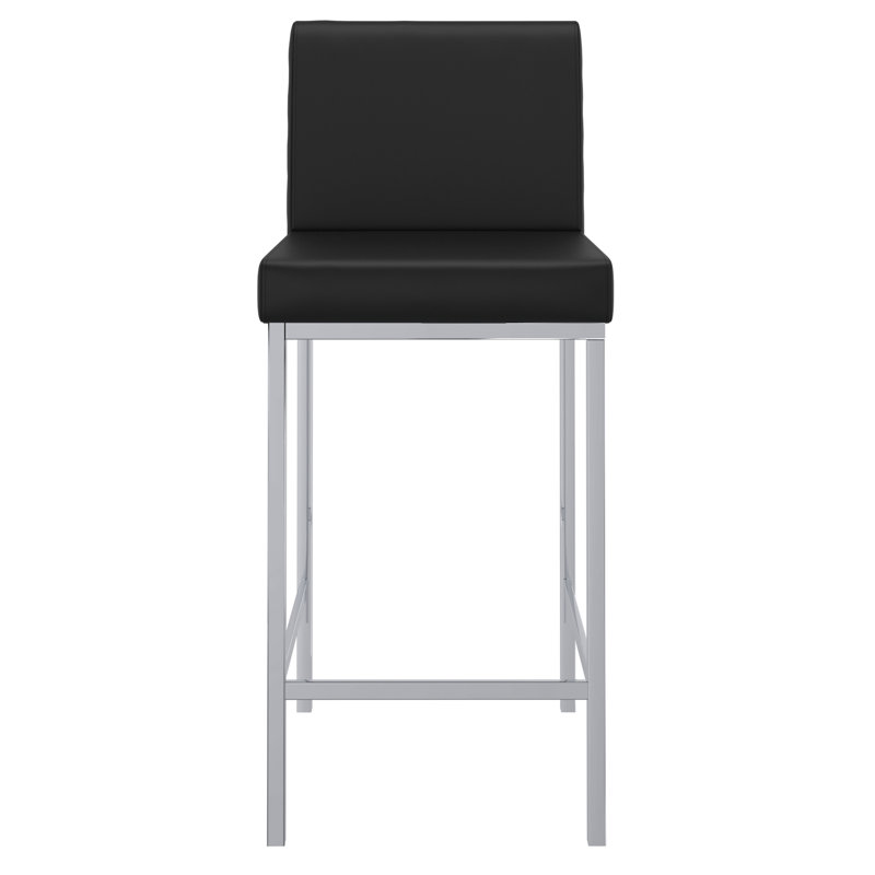 Remer Upholstered Counter Stool, Black