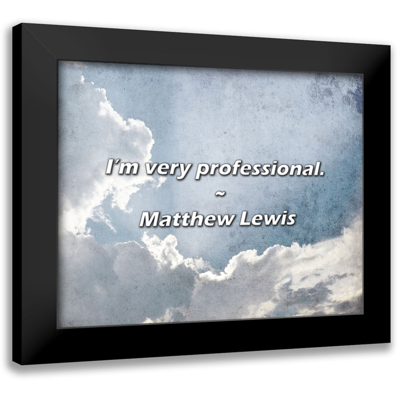 Matthew Lewis Quote: I’m very professional.