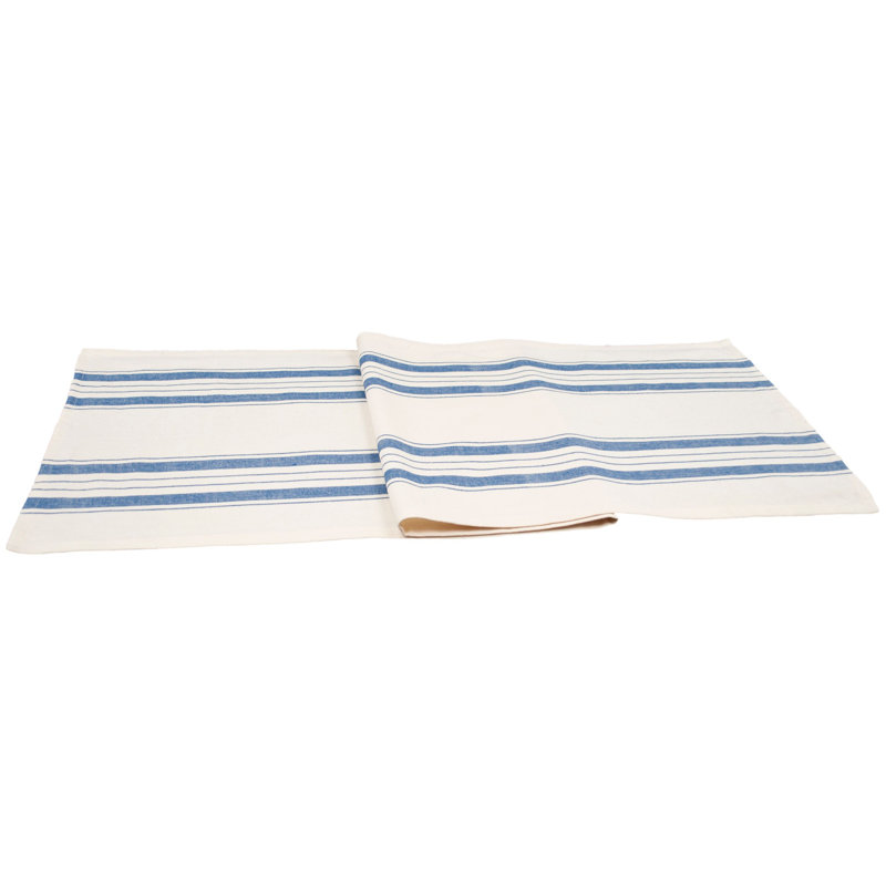 Blue and Beige, 54" x 17", White/Blue