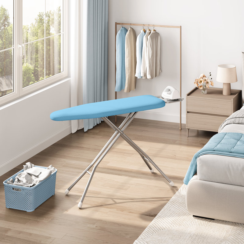 Table à repasser à hauteur réglable avec 4 pieds, Bleu