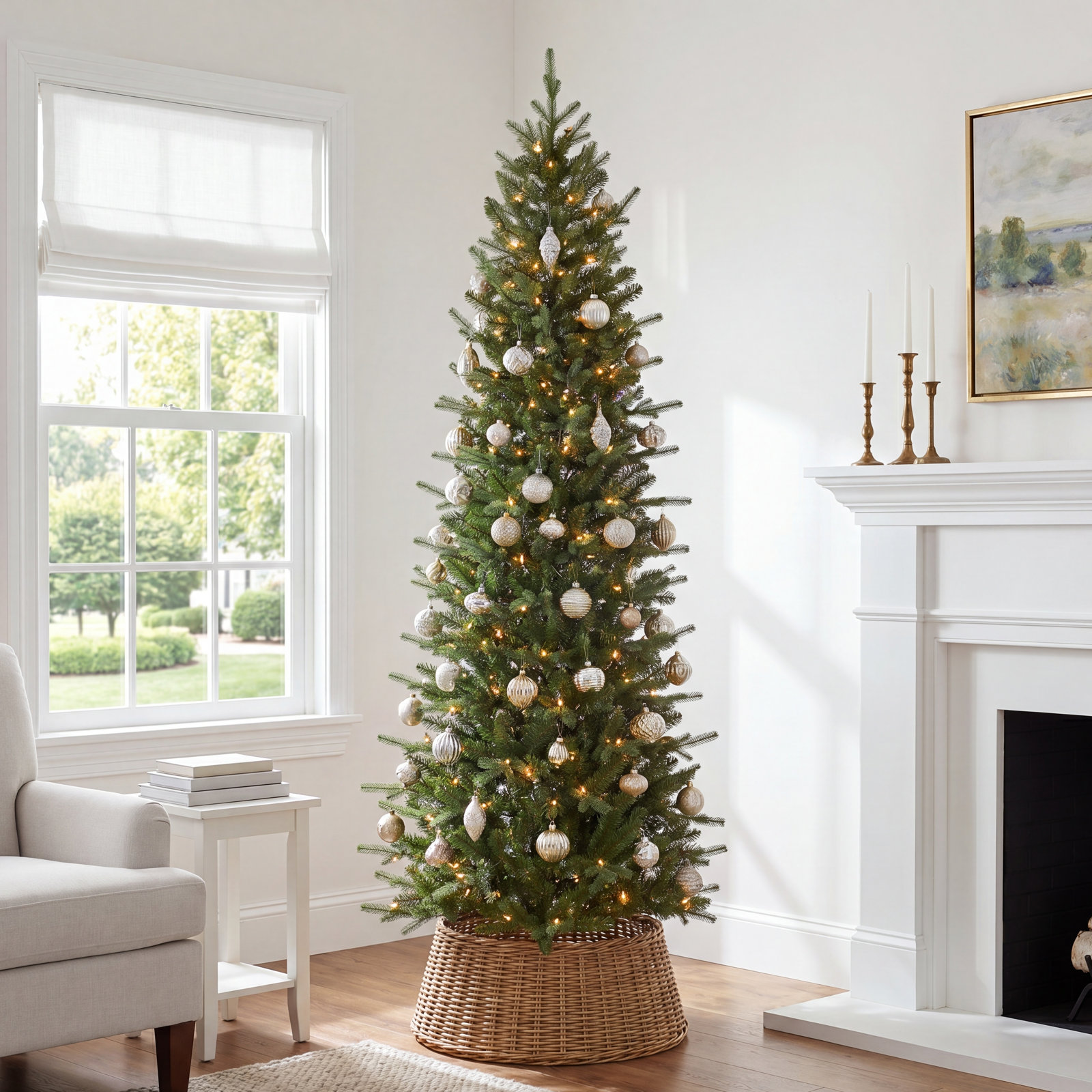 90' Lighted Artificial Pine Christmas Tree
