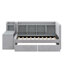 Lit de jour rembourré avec tiroirs, tablettes, armoires rabattables et table d'appoint-421722462