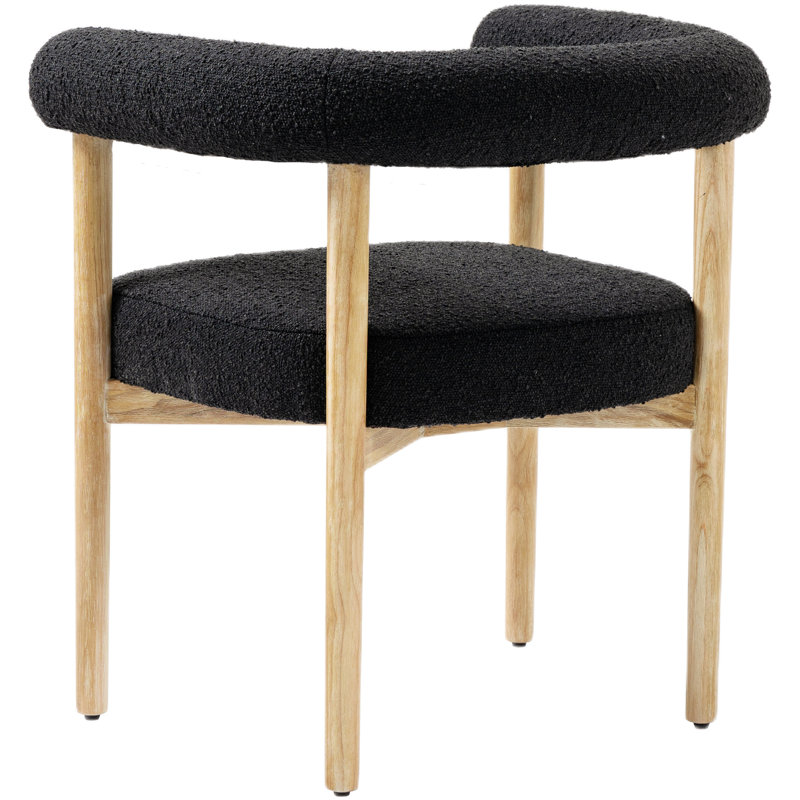 Fauteuil, Tissu bouclé noir, Naturel