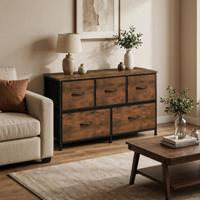 Steel 5 -Drawer Rectangle Accent Chest
