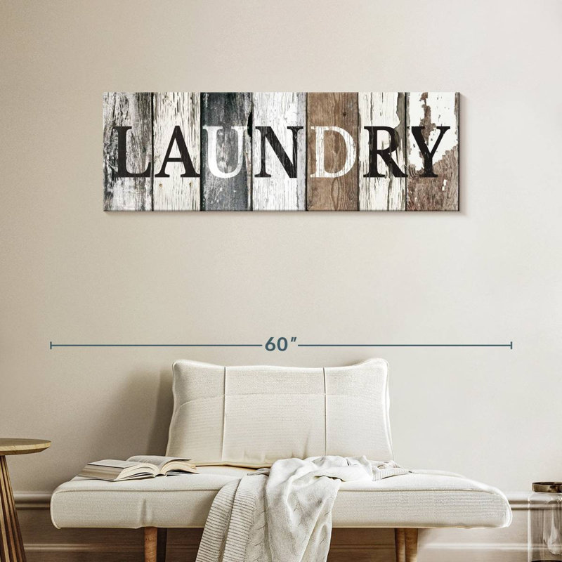 Impression sur toile  Rustic Laundry, H 15 po x l 45 po x P 1,25 po