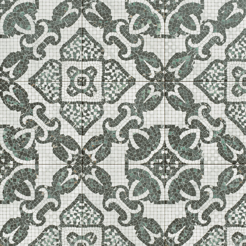 Versailles Mosaico 7-7/8 In. X 7-7/8 In. Porcelain Floor And Wall Tile, Gray/Green