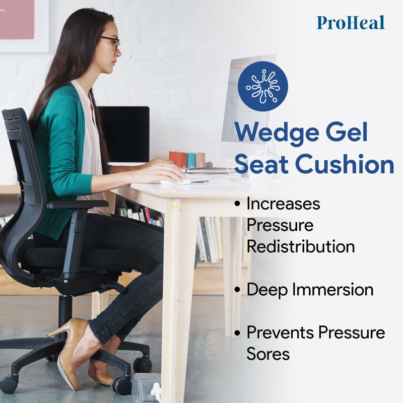 ProHeal 16" x 16" Gel-Infused Foam Wedge Seat Cushion
