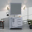 Meuble-lavabo blanc 36 po X P 22 po D, ensemble de dessus en marbre de culture décalé à gauche et robinet-117978700