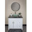 Lavabo de salle de bain vasque circulaire en verre blanc 16,38 po Eden