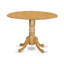 L'ensemble 3 pièces de table et chaises de cuisine contient une table de salle à manger ronde avec Dropleaf et 2 chaises de salle à manger rembourrées en tissu de lin, 42 x 42 pouces, acajou-1780679211-1764870116-1816246246