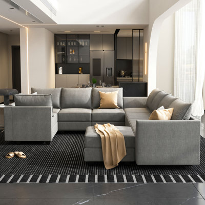 Modular U-Shaped Sectional with Storage