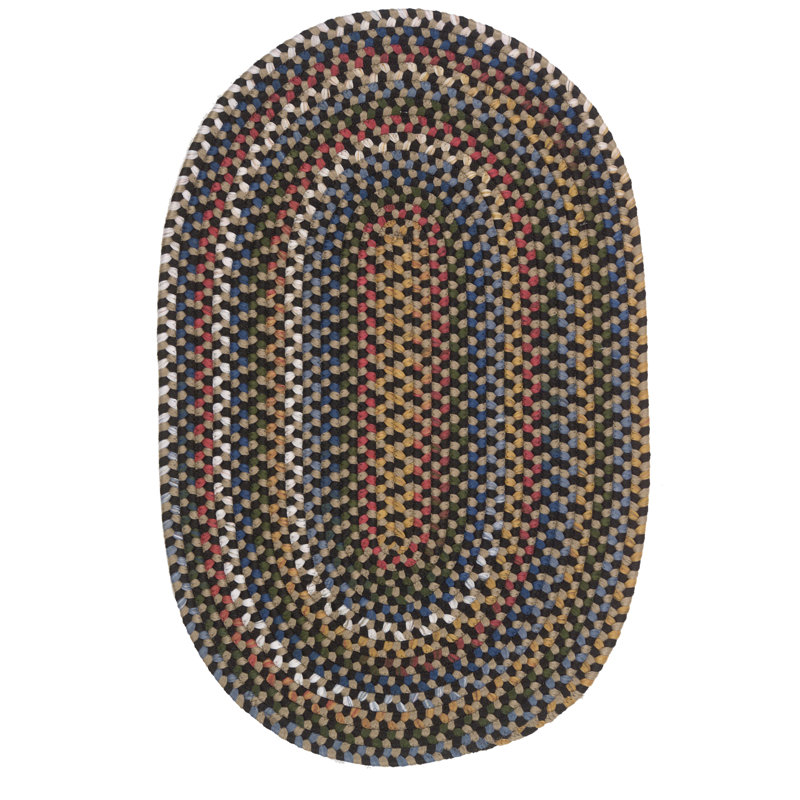 Tapis noir tressé Gizi Wayland, Ovale 7 pi x 9 pi