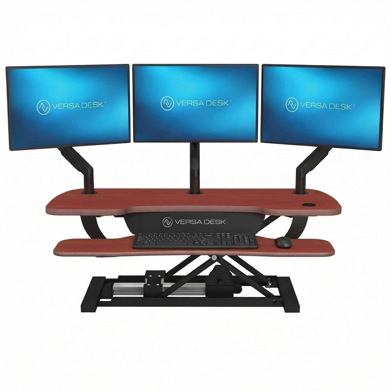 Convertisseur de bureau électrique debout 40 "avec bouton-poussoir VersaDesk PowerPro, Cerise / noir