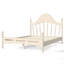 Lit plateforme avec tête de lit chic, structure en bois massif, support à lattes, pas de sommier tapissier, conception basse à terre, beige-130155208-130155203