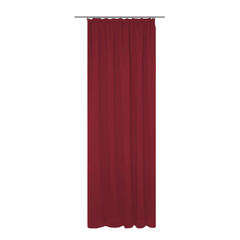 Zoee Pencil Pleat Blackout Single Curtain, 255cm H x 145cm W, Red