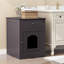Enceinte en bois massif pour litière pour chat, table d'appoint, tiroir, cage intérieure pour animal de compagnie, table de chevet brune pour chats-610525485
