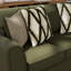 Ensemble de canapé de salon et causeuse Roundhill Furniture Marvella avec revêtement en chenille Mosswood et coussins décoratifs texturés