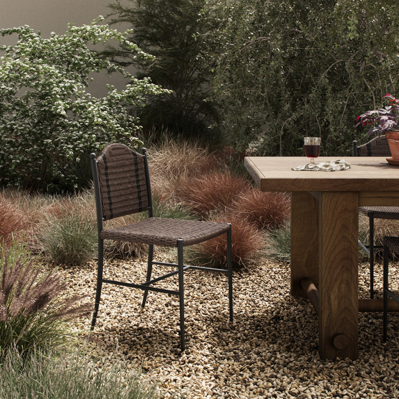 Abel Outdoor Dining Side Chair, Tanned Weave