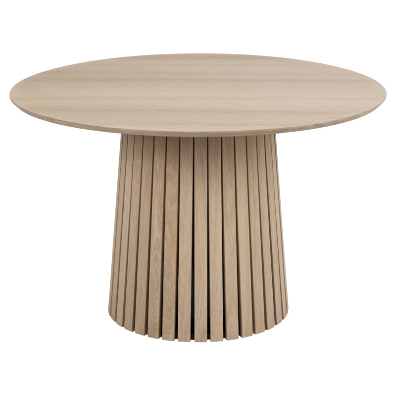 Scot Oak Round Dining Table, White Pigmented Oiled Oak