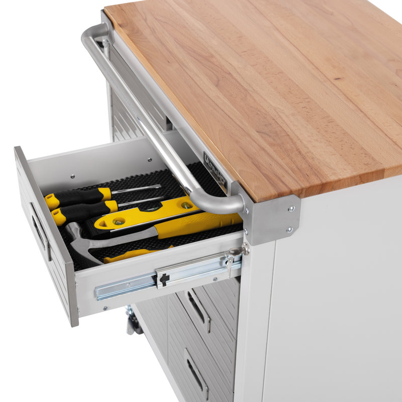 Seville Classics UltraHD 4-Drawer with 1-Door Rolling Cabinet, Granite