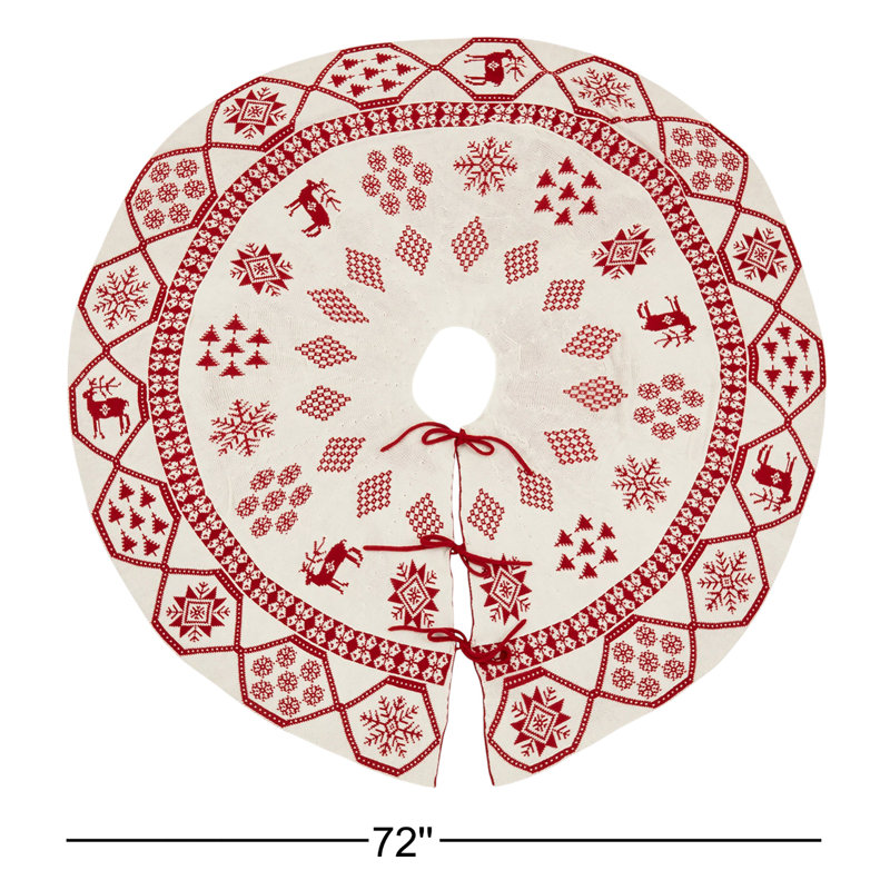 Jupe d'arbre en tricot bidirectionnelle festive, L 72 po
