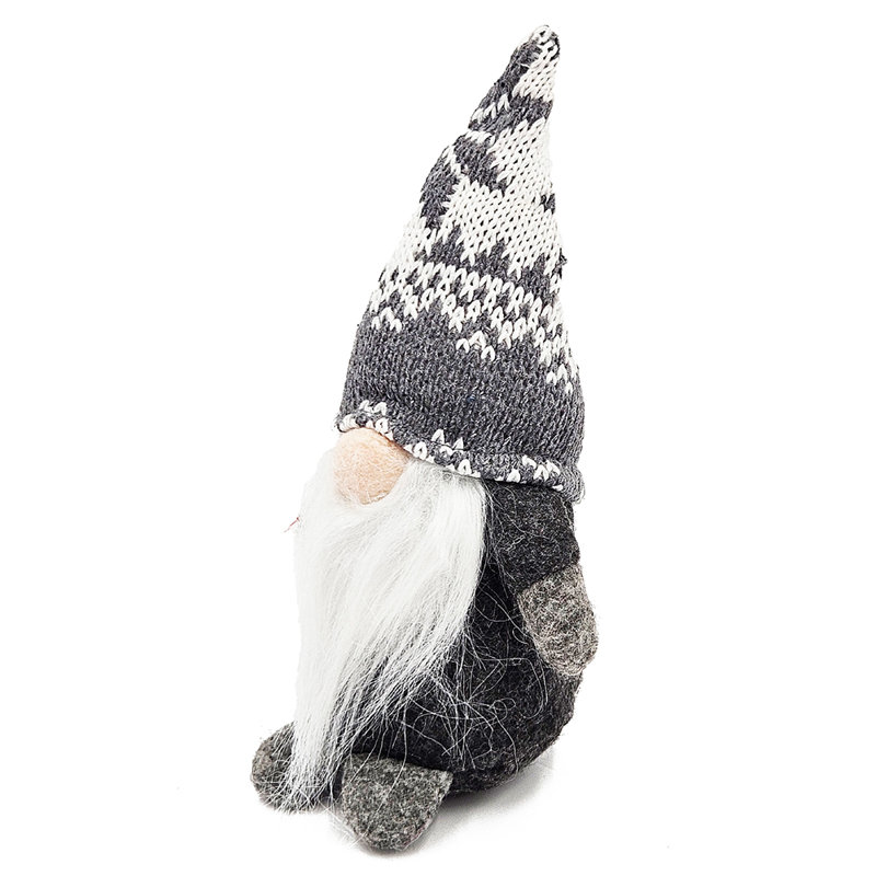 Fabric Gnome Table Sitter Set of 12 3.3" x 2.8" x 6.7"H Red/Gray/White