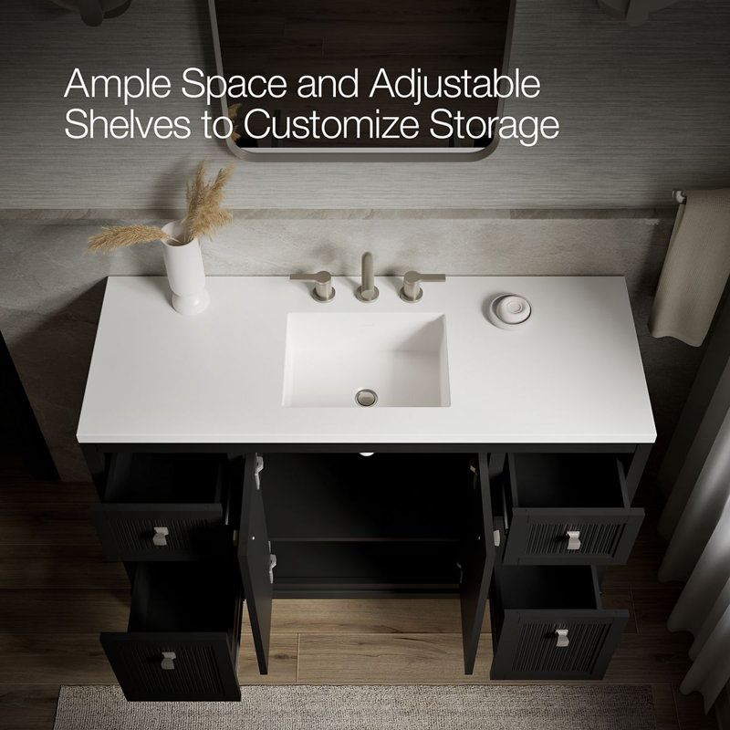 Hearthaven 48-In Bathroom Vanity Set, Slate Gray