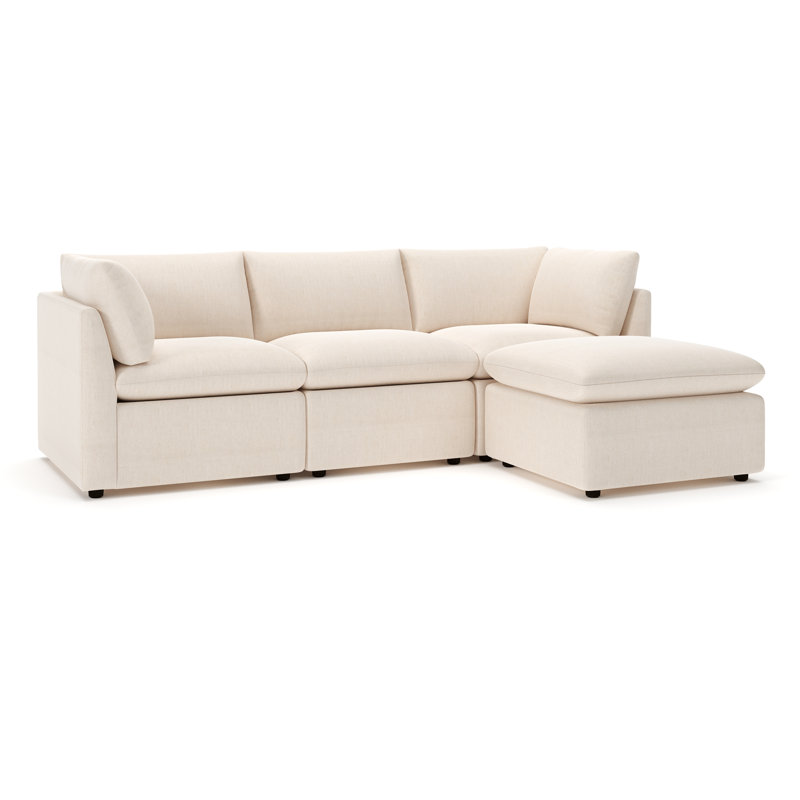 Canapé modulaire 4 pièces Kallie, Coquille d'œuf Nomad